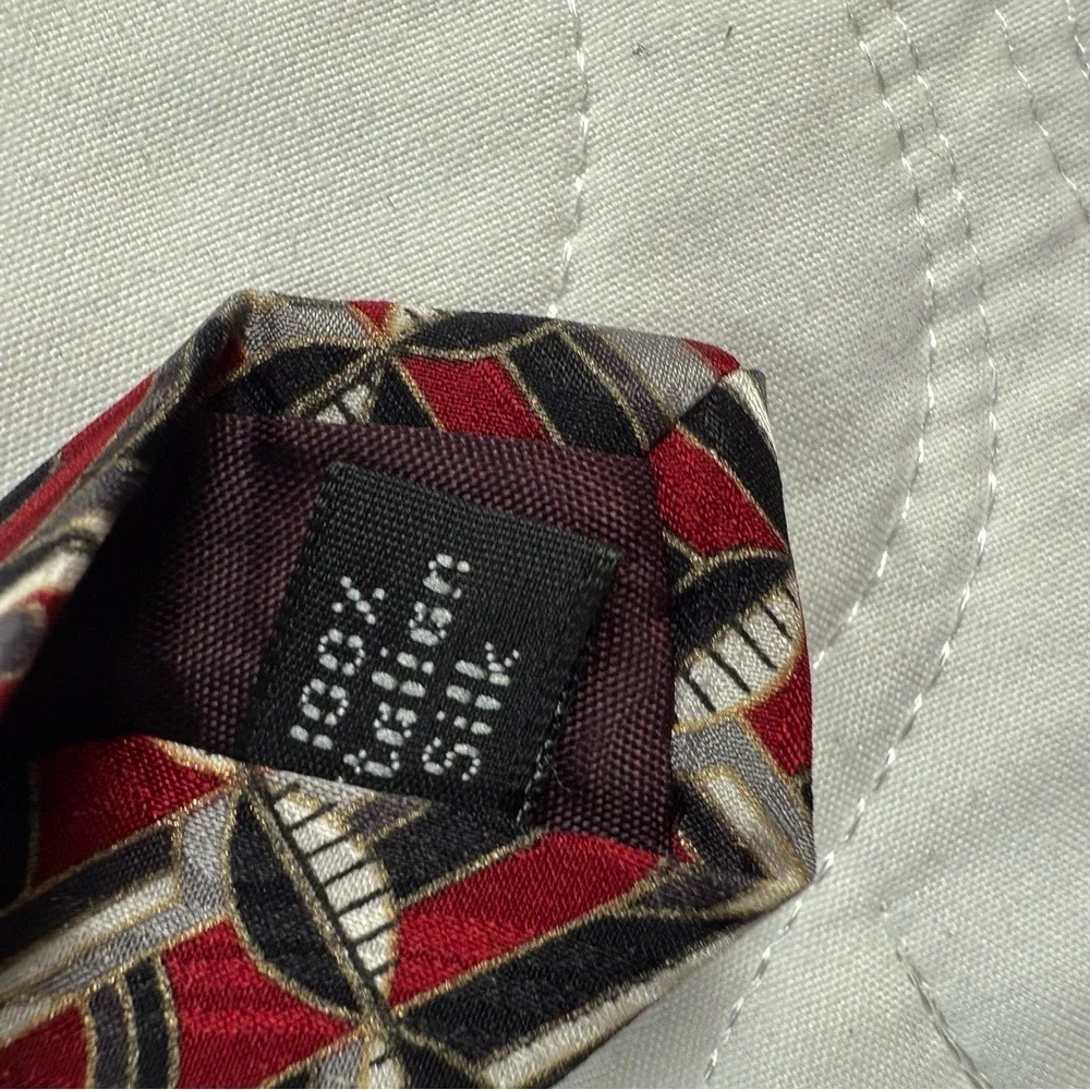 Zylos George‎ Machado Silk Set of 4 Ties Black, Red, Gold Patterns Men's EUC